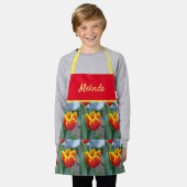 Blume Rotes Gelbes Tulip Schürze Kinder (Getragen)