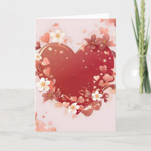 Blume Rotes Herz Liebe Feiertagskarte