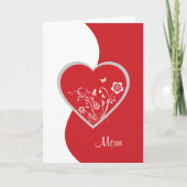 Blume Rotes Herz Mama Geburtstagskarte Karte (Vorderseite)