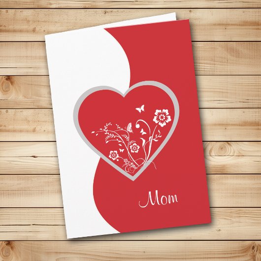 Blume Rotes Herz Mama Geburtstagskarte Karte