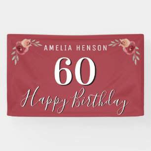 Blume Rotes Wasser Blumenmuster 60. Geburtstag Banner