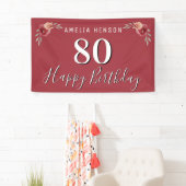 Blume Rotes Wasser Floral 80. Geburtstag Banner (Insitu)