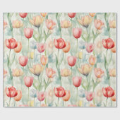 Blume Rotgelber Tulip Geburtstag Geschenkpapier (Flach)