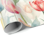 Blume Rotgelber Tulip Geburtstag Geschenkpapier (Rolleneckpunkt)