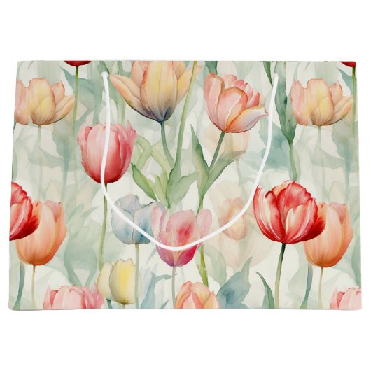 Blume Rotgelber Tulip Geburtstag Große Geschenktüte (Vorderseite)