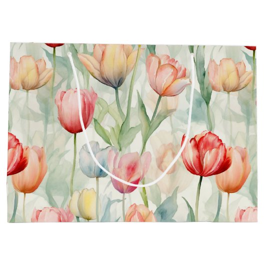 Blume Rotgelber Tulip Geburtstag Große Geschenktüte (Rückseite)