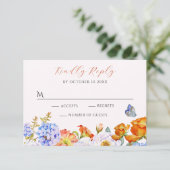 Blume RSVP Karte (Stehend Vorderseite)