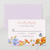 Blume RSVP Karte (Vorne/Hinten)