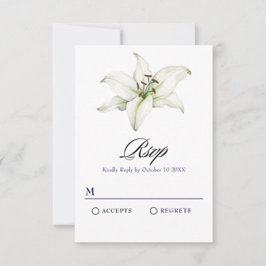 Blume RSVP Karte (Vorderseite)