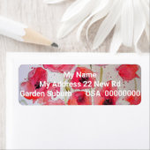 Blume-Rücksendeadressen-Aufkleber für Rote Mohnblu (Insitu)