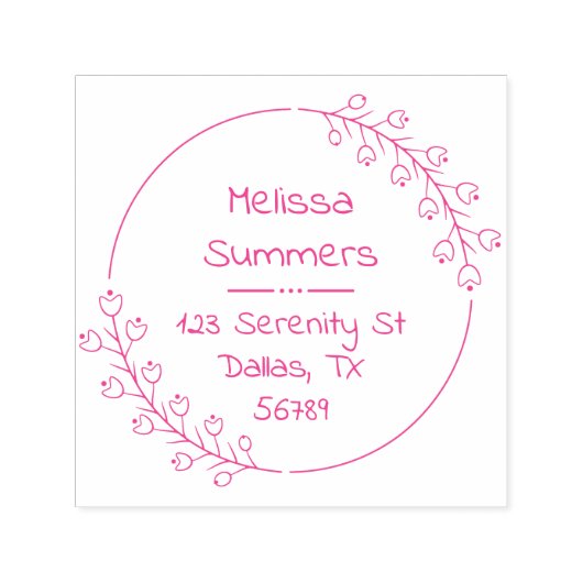 Blume rund um den Blumenstrauß Adresse 2 Permastempel (Design)