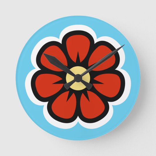 Blume Runde Wanduhr (Vorderseite)
