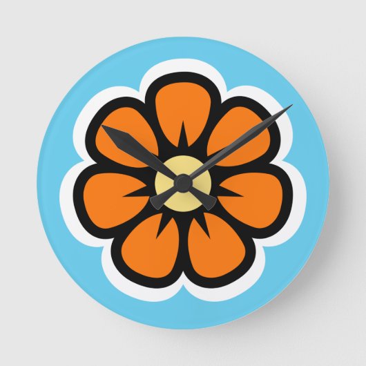 Blume Runde Wanduhr (Vorderseite)