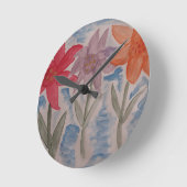 Blume Runde Wanduhr (Winkel)