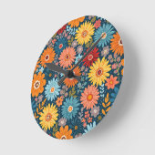 Blume Runde Wanduhr (Winkel)