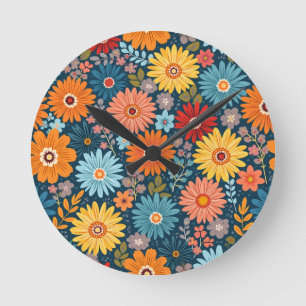 Blume Runde Wanduhr