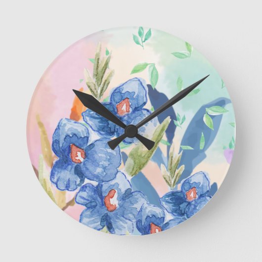 Blume Runde Wanduhr (Vorderseite)