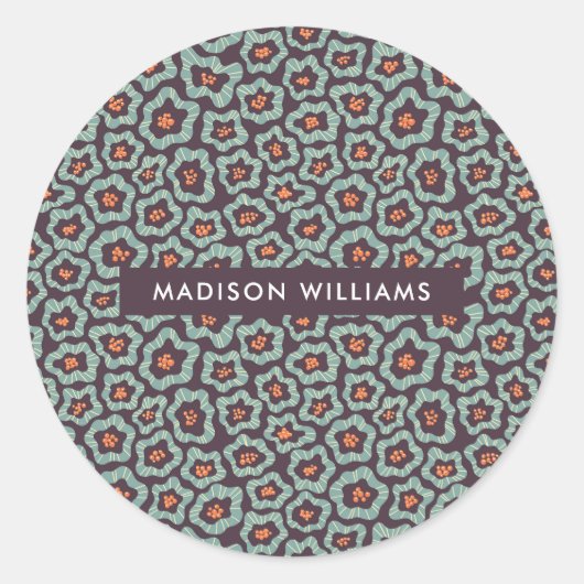 Blume Runder Aufkleber (Vorderseite)