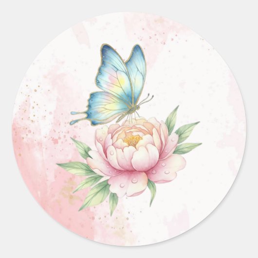 Blume Runder Aufkleber (Vorderseite)