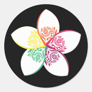 Blume Runder Aufkleber