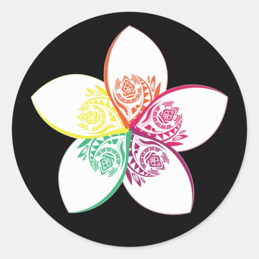 Blume Runder Aufkleber (Vorderseite)