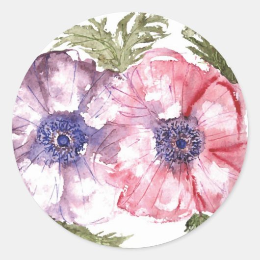 Blume Runder Aufkleber (Vorderseite)