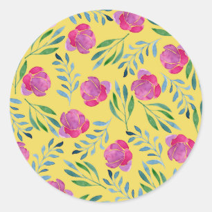 Blume Runder Aufkleber