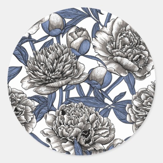 Blume Runder Aufkleber (Vorderseite)