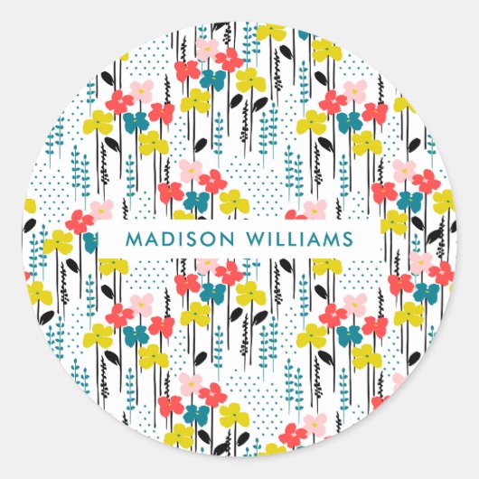 Blume Runder Aufkleber (Vorderseite)