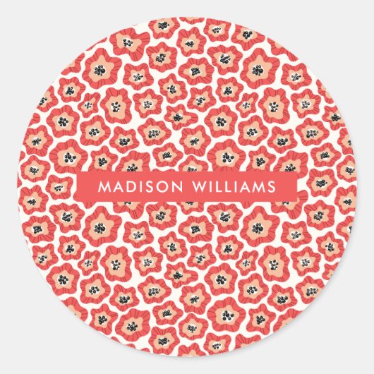 Blume Runder Aufkleber (Vorderseite)