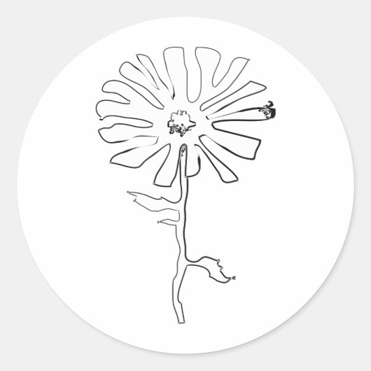 Blume Runder Aufkleber (Vorderseite)