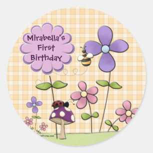 Blume Runder Aufkleber