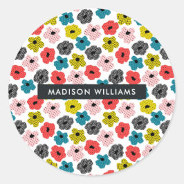 Blume Runder Aufkleber