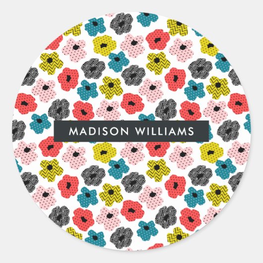 Blume Runder Aufkleber (Vorderseite)