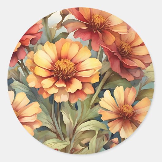 Blume Runder Aufkleber (Vorderseite)