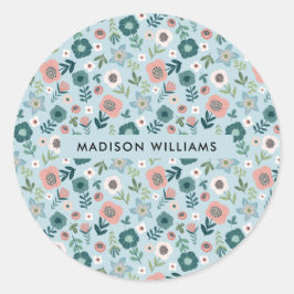 Blume Runder Aufkleber