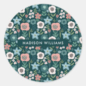 Blume Runder Aufkleber (Vorderseite)