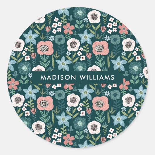 Blume Runder Aufkleber (Vorderseite)