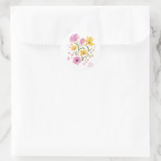 Blume Runder Aufkleber (Tasche)