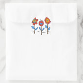 Blume Runder Aufkleber (Tasche)