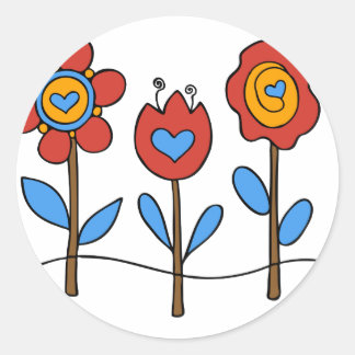 Blume Runder Aufkleber