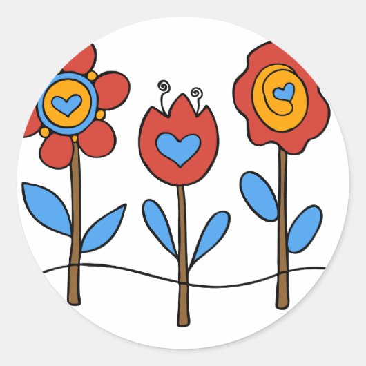 Blume Runder Aufkleber (Vorderseite)
