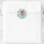 Blume Runder Aufkleber (Tasche)