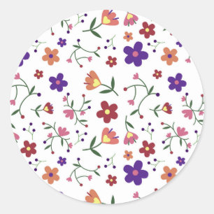 Blume Runder Aufkleber