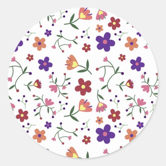 Blume Runder Aufkleber (Vorderseite)