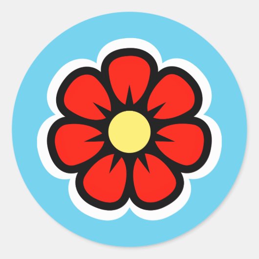 Blume Runder Aufkleber (Vorderseite)