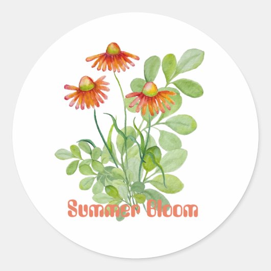Blume Runder Aufkleber (Vorderseite)