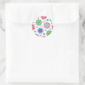 Blume Runder Aufkleber (Tasche)