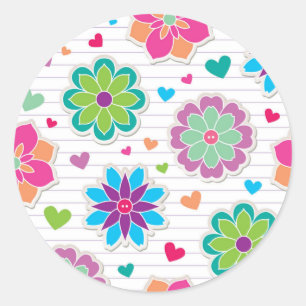 Blume Runder Aufkleber