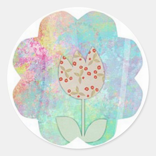Blume Runder Aufkleber (Vorderseite)